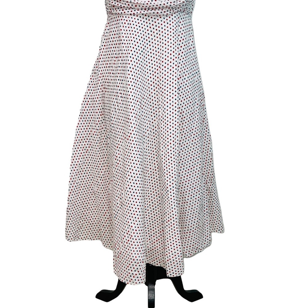 ❤️🤍💙 J. Crew Strapless Seersucker Polka Dot Dress Size 10 EUC - Picture 3 of 6
